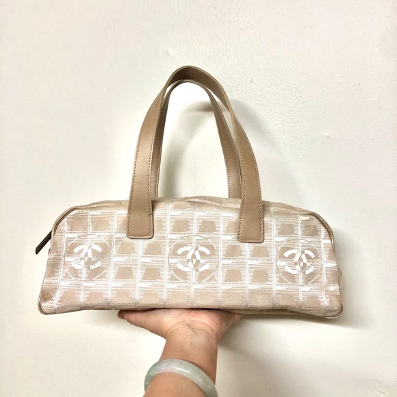Chanel CC Travel Line Beige Nylon Handbag - Picture 12 of 12